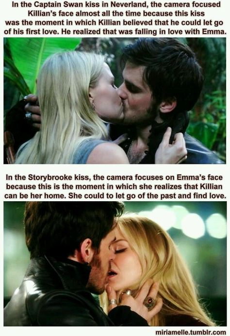 Captain Swan Kiss, Doodles Illustration, Plants Watercolor, Ouat Funny, Once Upon A Time Funny, Once Up A Time, Hook And Emma, Outlaw Queen, Killian Jones