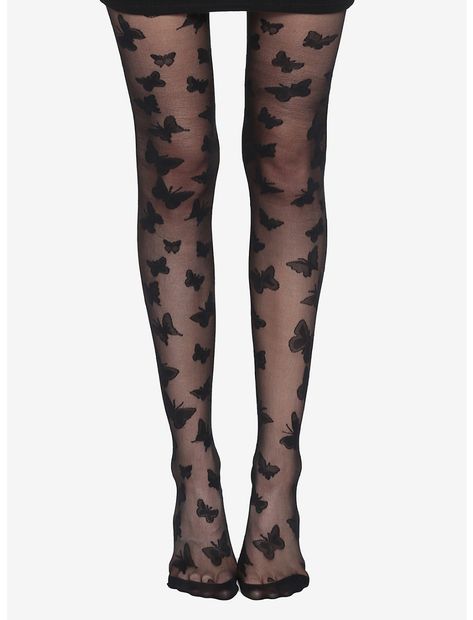 Flocked Butterfly Tights Butterfly Tights, Fairycore Outfits, Cute Tights, Butterfly Fish, Butterfly Costume, She Is Clothed, Dream Wedding Ideas Dresses, Patterned Tights, Stocking Tights