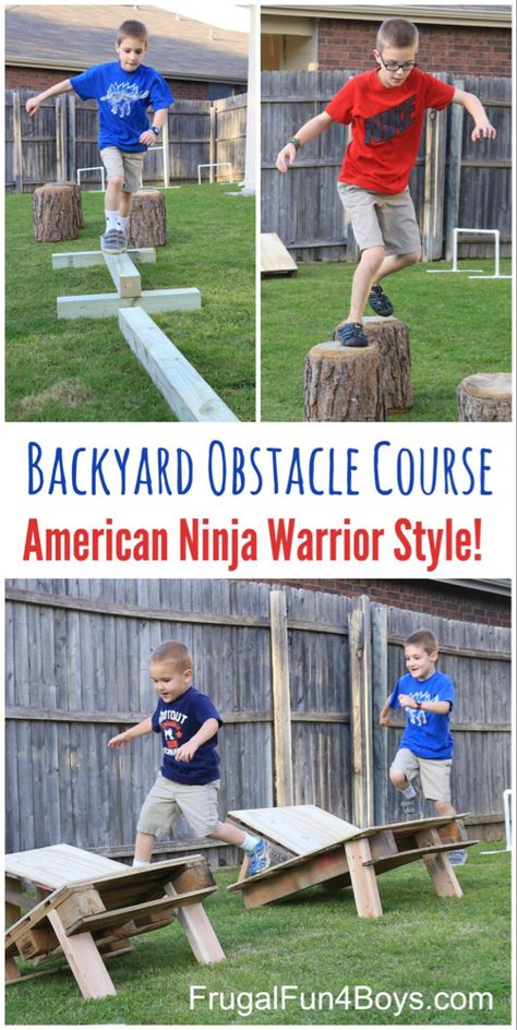 Obstacle Course Party, Kids Ninja Warrior, American Ninja Warrior Party, Diy Kids Playground, Backyard Obstacle Course, Ninja Warrior Course, Kids Obstacle Course, Compost Tumbler, Trendy Family