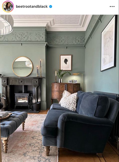 Georgian Living Room, Modern Victorian Living Room, Victorian Lounge, Living Room Victorian, Sons Bedroom, Blue And Green Living Room, Blue Couch Living Room, Snug Room, Christmas Homemade