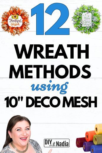 12 WREATH BASE METHODS using 10 inch Deco Mesh 10 Inch Deco Mesh Wreath Tutorial, Ohio State Wreaths Deco Mesh, Deco Mesh Wreath Ideas, Mesh Tubing Wreath, Wreath Methods, Mesh Wreath Ideas, Easy Mesh Wreath, Wreath Making Business, Poly Mesh Wreath