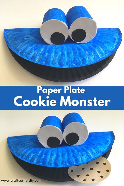 Imagination Activities, Cookie Monster Puppet, Sesame Street Crafts, Toddlers Crafts, Paper Cookies, Paper Plate Animals, Monster Puppet, Monster Craft, Monster Crafts