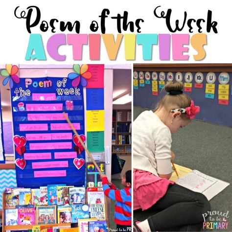 Teach poetry in your primary classroom with a poem of the week and complete tons of activities to help build fluency and word knowledge. Children love to read and practice weekly poems. Grab FREE poems for your classroom. #poetry #poetryforkids #poemoftheweek #earlyliteracy #teachingreading #poemsforkids #poetrywriting Pandas, Kindergarten Poetry, Writing Display, Poem Activities, Free Poems, Activities For The Classroom, Read To Self, Poetry Activities, Poetry Unit