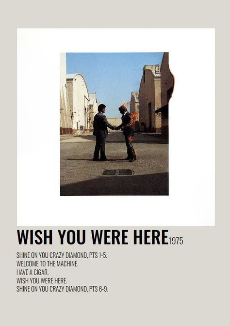 Pinterest Minimalist poster of Pink Floyd’s album Wish You Were Here from 1975. Pink Floyd Posters Vintage, Pink Floyd Album Poster, Pink Floyd Poster Aesthetic, Pink Floyd Minimalist Poster, Pink Floyd Aesthetic Poster, Albums Minimalist Poster, Pink Floyd Poster Vintage, Pink Floyd Posters, Poster Pink Floyd
