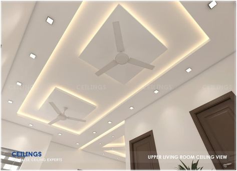 Gallery - False Ceiling Designs by Expert Professionals | CEILINGS Pop Design For Rectangular Hall, False Ceiling 2 Fans, Morden Pop Design Ceiling Hall, Rectangular Ceiling Design, False Ceiling With Profile Lights Living Room, Latest Hall Fall Ceiling Designs 2023, Profile Pop Design, Hall Fall Ceiling Design With 2 Fans, Modern Pop Design For Hall With 2 Fans