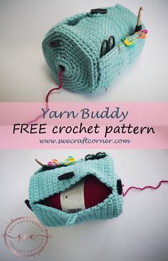 Yarn Buddy FREE Crochet Pattern #freecrochetpatterns #easycrochetpattern Simple Cute Crochet Ideas, Simple Crochet Gift Ideas, Small Crochet Things, Small Crochet Ideas Simple, Crochet Simple Projects, Yarn Buddy, Trending Crochet, Crochet Hook Case, Yarn Holder