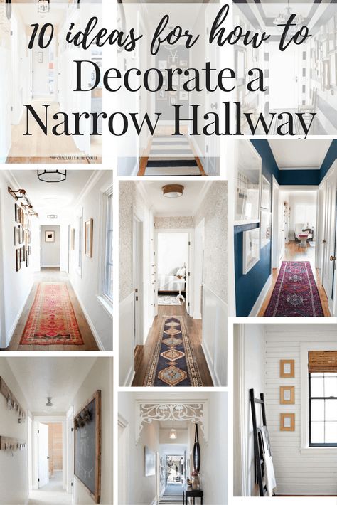 Decorate Narrow Hallway, Decorating A Narrow Hallway, How To Decorate A Narrow Hallway, Narrow Hallway Decorating Ideas, Hallway Decorating Ideas, Long Narrow Hallway, Hallway Wall Decor Ideas, Narrow Hallways, Hallway Ideas Diy