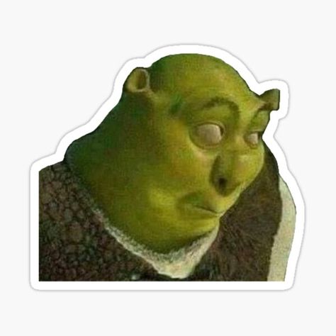 Shrek Face, Shrek Meme, Shrek Memes, Face Meme, Iphone Stickers, Preppy Stickers, Meme Sticker, Funny Paintings, Meme Stickers