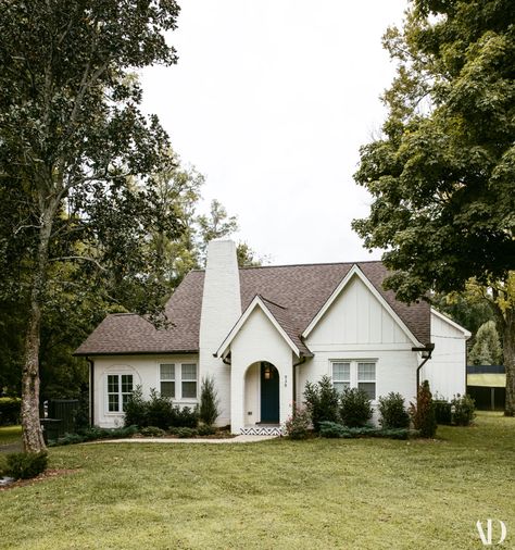 See How Tish Cyrus Transformed Her Family’s Nashville House | Architectural Digest Brick House Addition Exterior, Tudor Landscaping, Tudor Cottage House Plans, Tish Cyrus, Nashville House, European Cottage, House Design Exterior, Cottage Exterior, House Photos