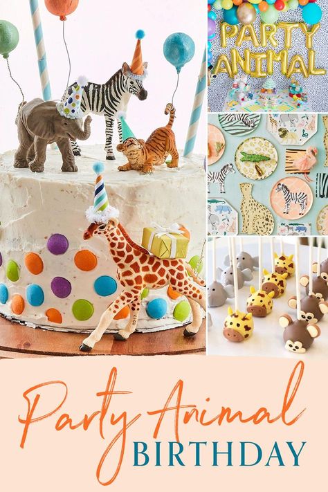 Plan a memorable 1st, 2nd or 3rd birthday party for your party animal. We put together some gender neutral ideas to plan a super fun animal themed party with friends and family. Check out our animal themed invitations, decorations and favor bag ideas. We hope we inspire you to organize a excellent party. Party Animal Printables, Two Is A Zoo Birthday Party, Safari Party Animal Birthday Party, Three Year Old Zoo Party, Party Favors Animal Theme, Party Animal Snack Ideas, Animal Crackers Birthday Party, Third Birthday Animal Theme, Animal Theme 3rd Birthday Party