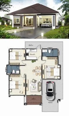 Bungalow House Floor Plans, Modern Bungalow House Plans, Single Floor House Design, Modern Bungalow House Design, One Storey House, Pelan Rumah, Three Bedroom House Plan, Bungalow Floor Plans, Modern House Floor Plans