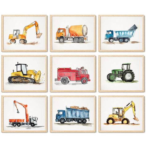 PRICES MAY VARY. EYE-CATCHING CONSTRUCTION WALL DECOR FOR KIDS ROOMS: Our vintage transportation decor can definitely transform any space into a construction enthusiast's dream with our captivating toddler boy room decor or say vintage truck decor. Featuring vibrant and detailed illustrations, these truck pictures for walls and dump truck pictures bring the thrilling world of construction to life in a visually stunning way SET INCLUDE: Our construction classroom decor set includes six high-quali Truck Themed Boys Room, Construction Room Decor, Tractor Nursery Decor, Toddler Boy Bedroom Decor, Construction Classroom, Boys Construction Room, Room Decor For Boys, Tractor Nursery, Construction Room