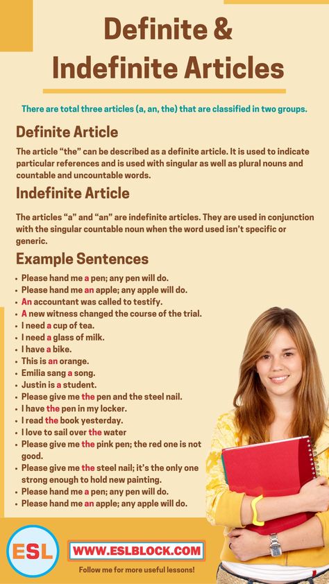 What are What are Definite and Indefinite Articles in English Grammar? In this article, I am going to explain Articles in English Grammar for kids. Articles are the words that define a noun as either specific or non-specific. An article is an adjective. Like adjectives, articles modify nouns. Take a look at some of the ... Read more Articles Grammar, College Admission Essay Examples, Articles In English Grammar, Grammar Articles, Articles In English, Use Of Articles, Definite And Indefinite Articles, Indefinite Articles, Article Grammar