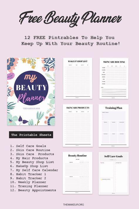 Beauty Planner: Free Printables To Download | Printable Planner For Moms by  Scott Eliason Self Care Calendar, Self Care Goals, Planner For Moms, Beauty Planner, Free Planner Printables, Beauty Routine Planner, Beauty Appointment, Routine Printable, Appointment Calendar