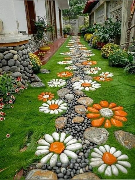 Jardim Diy, Vegetable Garden Ideas, Rock Garden Design, Desain Lanskap, Garden Decor Projects, Garden Crafts Diy, Outdoor Decor Backyard, Creative Gardening, Garden Yard Ideas