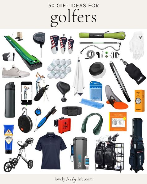 Golf Fundraiser, List Of Gift Ideas, Golf Gadgets, Fathersday Crafts, Golf Theme Party, Golf Birthday Gifts, Fun Gadgets, Golf Bag Accessories, Golf Socks