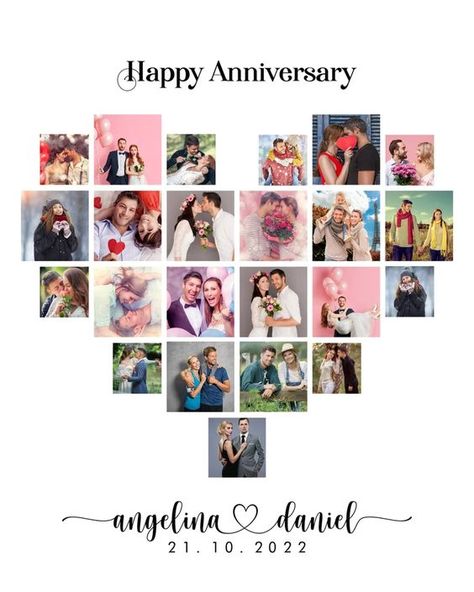 Buy Personalize Anniversary Photo Collage Gift Heart Photo Online in India - Etsy Happy Anniversary To My Husband, Photo Collage Ideas, Anniversary Photo Collage, Anniversary Collage, Happy Anniversary Photos, Wedding Photo Collage, Heart Photo Collage, Happy Anniversary Quotes, Diy Anniversary Gift