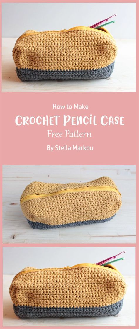 This is an easy pattern that will teach you how to crochet a pencil case. You can use this pattern as a reference for other types of cases as well. The instructions are very easy to follow to help you along the way. Diy Crochet Hook Case, Crochet Hook Case Pattern, Crochet Hook Bag, Diy Crochet Hook, Crochet Pencil Case, Pencil Case Pattern, Crochet Pencil, Colored Pencil Case, Cool Pencil Cases