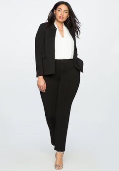 The Ultimate Stretch Suit Pintuck Pant Professional Outfits Plus Size, Business Professional Outfits Plus Size, Wear To Work Outfits Office Chic, Job Interview Dress, Work Attire Professional, Womens Business Professional, Stretch Work Pants, Classic Work Outfits, Work Outfits Frauen