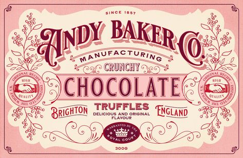 HOW TO DESIGN A VINTAGE CHOCOLATE BOX PACKAGING– Heritage Type Co. Croquis, Vintage Fonts, Chocolate Box Packaging, Logos Retro, Vintage Chocolate, Food Logo Design, Vintage Packaging, Chocolate Packaging, Font Design