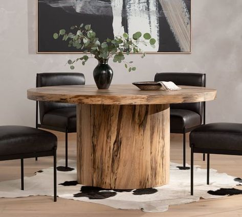 round dining table | Pottery Barn Contemporary Round Wood Dining Table, Rh Oslo Dining Table, Groningen, Dark Round Kitchen Table, Large Round Wood Dining Table, Vintage Modern Round Dining Table, Rustic Round Kitchen Table, Large Round Wooden Dining Table, Round Wooden Pedestal Dining Table