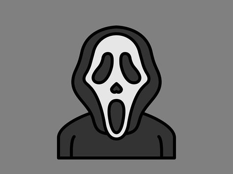 Horror Movie Characters - Ghostface Easy Ghostface Drawing, Ghost Face Doodle, Ghostface Drawing Easy Step By Step, Gost Face Drawings, Scary Movie Dibujo, Ghostface Embroidery, How To Draw Ghostface, Horror Movie Doodles, Ghostface Doodle