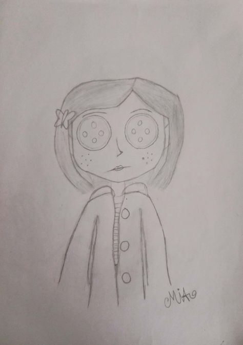 How To Draw Coraline Easy, Drawings Of Coraline, Coralline Drawings Easy, Tim Burton Easy Drawings, Coraline Drawing Sketch Easy, Coraline Painting Easy, Tim Burton Drawings Easy, Coraline Art Drawings, Horror Artwork Drawings