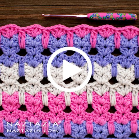 How to Crochet Cat Stitch - Naztazia ® Naztazia Crochet Videos, Cat Stitch Pattern, Crochet Cat Stitch Pattern, Cat Crochet Stitch, Crochet Afghan Patterns Free Throw Blankets Color Combos, Cat Stitch Crochet, Crochet Cat Afghan, Crochet Cat Stitch, Crochet Cat Blanket