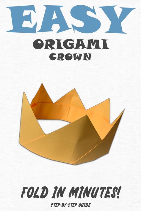Learn to make this origami crown design with the help of detailed instructions. This crown is easy for kids and can be made in about 3-5 minutes. Crown For Jesus, Paper King Crown, Diy Crown For Kids Boys, Diy King Crown How To Make, Easy Diy Crown, How To Make A Crown Out Of Cardboard, Homemade Crowns Diy, How To Make A Kings Crown, Diy Kings Crown