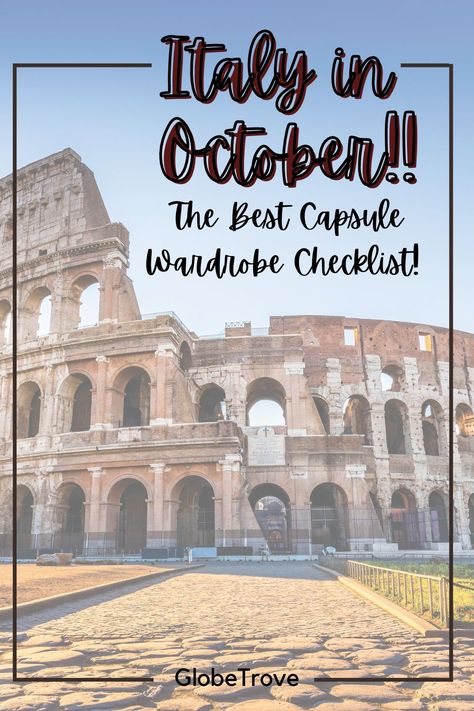 What To Wear In Italy in October (Includes A Great Capsule Wardrobe Checklist!) 12 Venice In October, Rome Italy Outfits, Italy Vacation Outfits, Italy In October, Italy In September, October Travel, What To Wear In Italy, 10 Days In Italy, Wardrobe Checklist