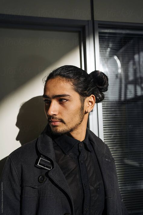 Elegant Young Man In The Airport. | Stocksy United Male Face Claims Latino, Long Hair Latino Men, Hispanic Men With Long Hair, Dark Features Man, Philipino Man, Mexican Male Models, Face Claims Male Brunette, Hispanic Face Claim Male, Hispanic Male Face Claims