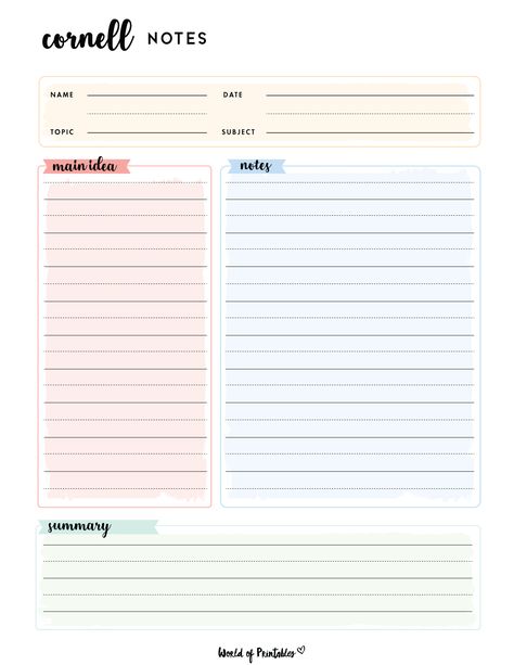 Note Taking Templates For Goodnotes, Organisation, Aesthetic Note Taking Template, Notes Layout Printable, Aesthetic Notes Printable, Good Notes Note Template, Language Learning Notes Template, Cute Cornell Notes Template, Goodnotes Cornell Notes