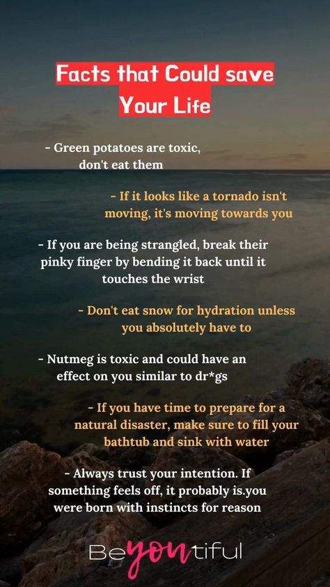 Facts that Could save Your Life #psychologyfacts #psychology #facts #dailyfacts #onlyfacts #fbreels #lifeadvice | Beyoutiful | Smyang Piano · Life Goes On Random Facts, Random Facts That Could Save Your Life, Life Saving Facts, Facts That Could Save Your Life, Facts That Can Save Your Life, Facts About Life, Random Tips, Daily Facts, Save Your Life