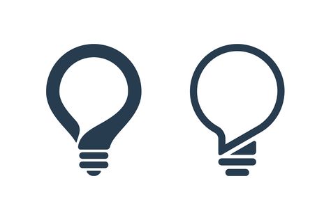 Bulb icons with speech bubble - Download Free Vectors, Clipart Graphics & Vector Art Logos, Bulb Logo Design, Bulb Logo, Ui Ux Design Trends, Light Bulb Logo, Ux Design Trends, Light Bulb Icon, Logo Design Examples, Brain Logo