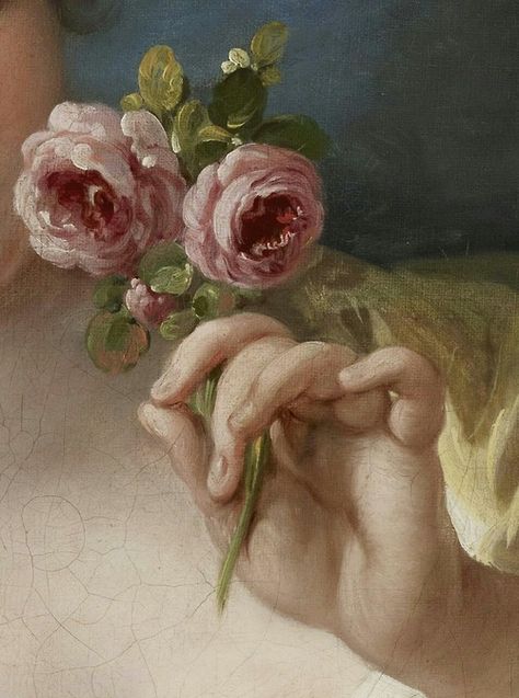 Artist: Unknown  http://breakfast-at-cartiers.tumblr.com/ Girl With Roses, Francois Boucher, Rococo Art, نباتات منزلية, Victorian Paintings, Rennaissance Art, Art Couple, Kunst Inspiration, Classic Paintings