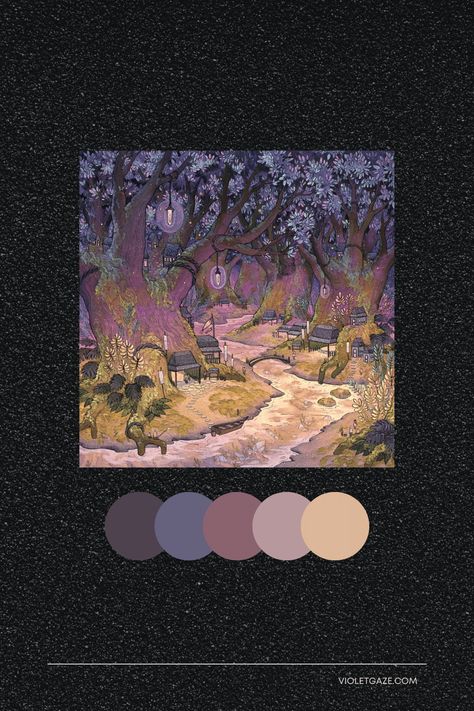 Dreamscape Color Palette, Calming Color Pallete, Fairy Color Scheme, Fairytale Colour Palette, Color Palette Whimsical, Whimsical Colour Palette, Whimsigothic Color Palette, Cottagecore Colour Palette, Medieval Color Palette