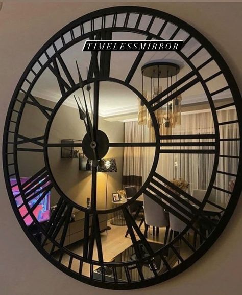 Large Mirrored Wall Clock, Large Black Wall Clock, Extra Large Wall Clock, Large Wall Clock Modern, Colored Mirror, Mirror Wall Clock, Mirrored Wall, Oversized Wall Clock, Large Wall Mirror