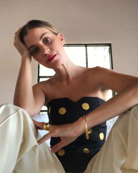 The One: Sophie Buhai’s Red Lipstick of Choice Is From Morocco—And Costs Only $10 | Vogue Sophie Buhai, Bare Face, The Cult, Cream Roses, I Feel Pretty, Red Lipstick, Feel Pretty, Red Top, Jewelry Designer