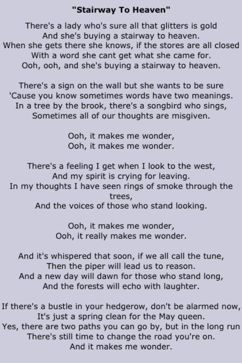 stairway to heaven song  #heaven Check more at http://staircasedesign.xyz/stairway-to-heaven-song/ Stairway To Heaven Song, Stairway To Heaven Lyrics, Star Lyrics, Easter Speeches, Imagine Lyrics, Heaven Song, Rock Music Lyrics, Christian Song Lyrics, Great Song Lyrics