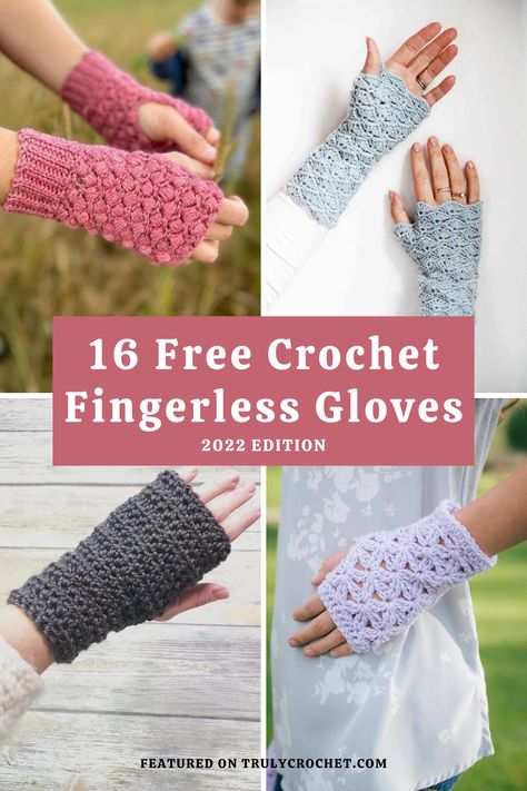 Crochet these beautiful and practical fingerless gloves for Fall or Winter, there are 16 to choose from! Lots of pretty crochet stitches and they are perfect for craft stalls and for gifts. Amigurumi Patterns, Crochet Pattern Free Fingerless Gloves, Free Crochet Fingerless Mittens Patterns, Crochet Patterns Gloves Fingerless, Crochet Fingerless Gloves And Hat Free Pattern, Free Gloves Crochet Pattern, Fingerless Crochet Mittens, Crocheting Fingerless Gloves, Crochet Patterns Hand Warmers