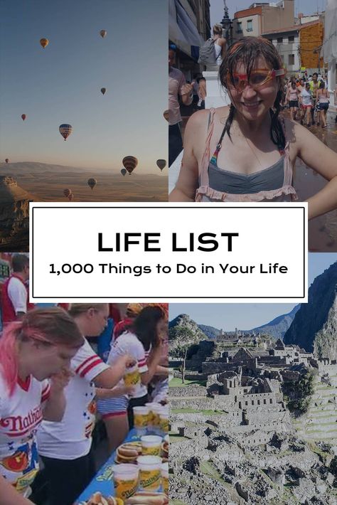 Life List - 1,000 Things I want to do in my life. What do you want to do in your life? Bucket List Things To Do, New Things To Try List Of, List Of Things To Do, 300 Things I Want List, 2024 Bucket List, Beautiful Nature Places, Things To Do In Life, Crazy Bucket List, Most Beautiful Nature