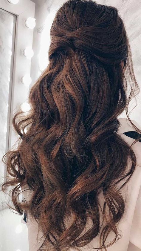 Wedding Hair Down, Partial Updo, Wedding Hair Half, Luxy Hair, Wedding Hairstyles Half Up Half Down, Wedding Hair Inspiration, Half Up Half Down Hair, Bridal Hair And Makeup, Half Up Hair