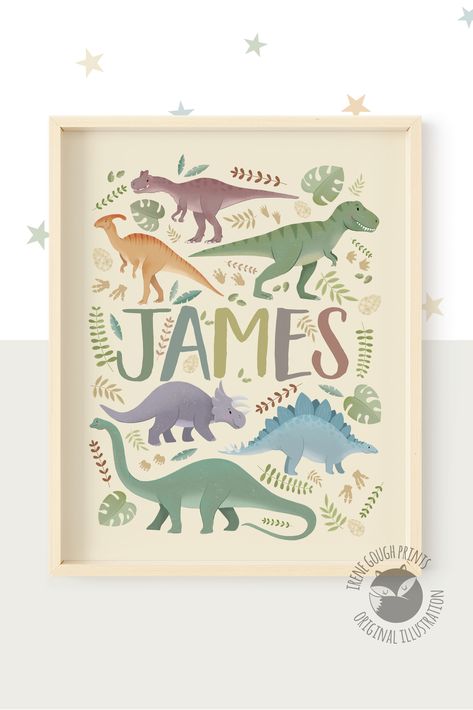 Dino Bedroom, Dinosaur Name, Dinosaur Nursery Art, Dino Art, Dinosaur Nursery Decor, Dinosaur Nursery, Name Print, Do It Yourself Projects, Kids Bedroom Decor