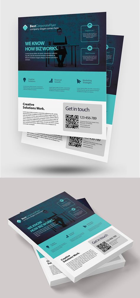 Corporate Brochure Design Creative, Corporate Flyer Design Creative, One Page Flyer Design, Corporate Poster Design, One Pager Design, Flyer Design Business, Leaflet Template, Business Flyer Design, Corporate Marketing