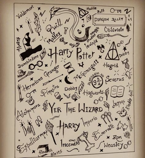 Harry Potter doodle Simple Doodles Harry Potter, Doodle Art Harry Potter, Harry Potter Aesthetic Doodles, Harry Potter Aesthetic Drawing Easy, Harry Potter Art Drawings Simple, Harry Potter Sketch Ideas, Hogwarts Doodle, Harry Potter Doodle Art, Harry Potter Aesthetic Drawing