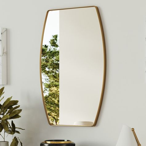 Oblong Mirror, Modern Powder Room, Powder Room Mirror, Metal Wall Mirror, Large Wall Mirror, Mirror Shapes, Oval Wall Mirror, Decorative Mirror, Oval Mirror