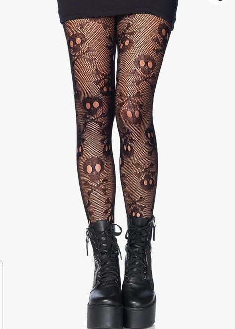 Punk Fashion, Skull Tights, Black Pirate, Pirate Skull, Fishnet Tights, Skull Fashion, Leg Avenue, Bodycon Maxi Dresses, Fishnet Stockings