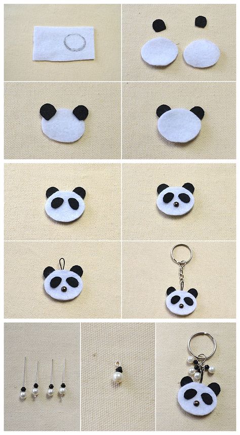 #Beebeecraft tutorials on making black and white #panda felt #keychain Panda Arts And Crafts, Felt Keychain Diy Tutorials, Panda Diy Crafts, Panda Craft Ideas, Diy Felt Keychain, Diy Panda Crafts, Diy Cute Keychains, Felt Keychain Ideas, Felt Keychain Diy