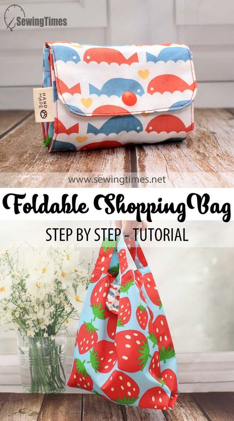 Tela, Patchwork, Amigurumi Patterns, Sew Foldable Shopping Bag, Diy Foldable Shopping Bag, Foldable Tote Bag Pattern, Reusable Shopping Bags Diy, Reusable Shopping Bag Pattern, Reusable Grocery Bags Pattern