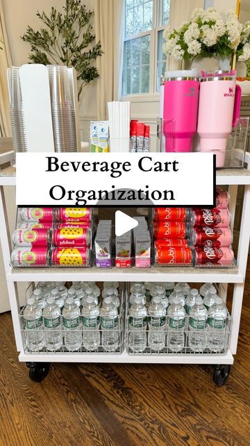 Office Beverage Station Ideas, Drinks Storage Ideas, Grab And Go Breakfast Station, Office Drink Station, Self Serve Drink Station, Refreshment Table Ideas, Drink Packet Organization, Beverage Cart Ideas, Breakfast Station Ideas